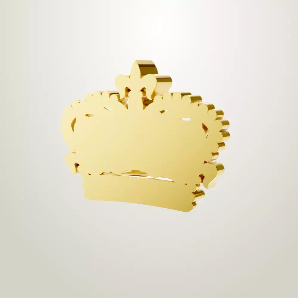 Golden royal crown of a king 3D print model_2