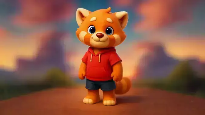 Panda Cartoon Character  Rigged Game Model Animation Ready