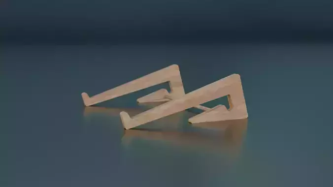 Wooden Laptop Stand 3D Model