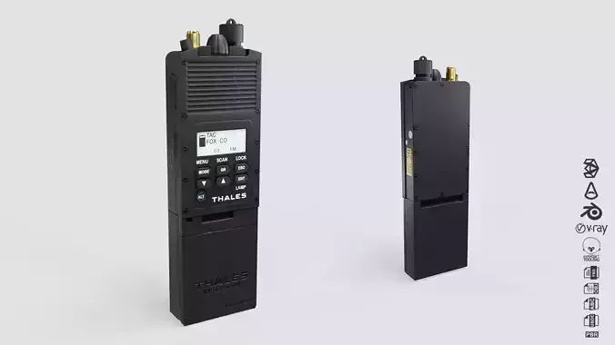 Thales AN PRC 148C IMBTR Radio Low-poly 3D model