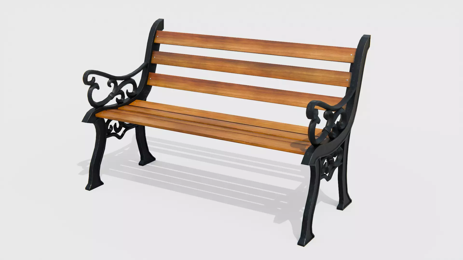 Classic Park Bench Low-poly 3D model