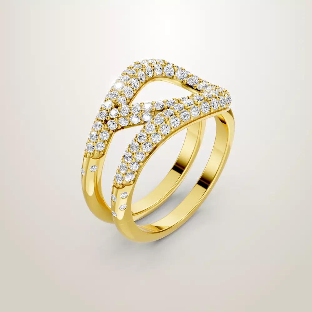 Statement Contemporary Ring Doves by Doron Paloma Fibonacci 3D print model