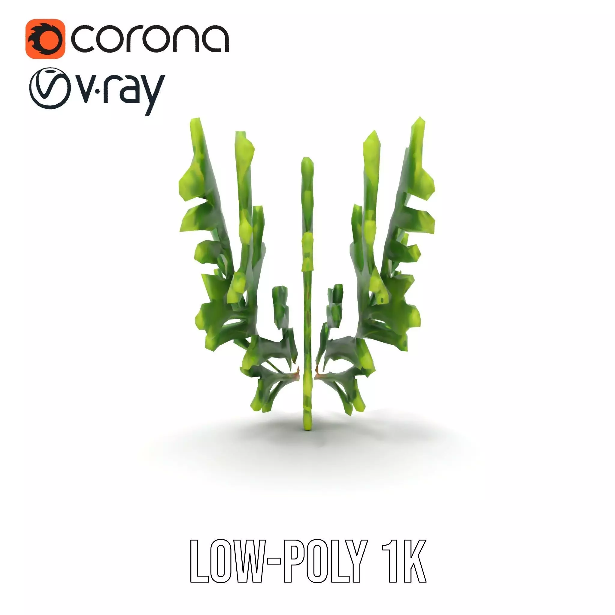 Green Oak Leaf model pack Low-poly 3D model_22