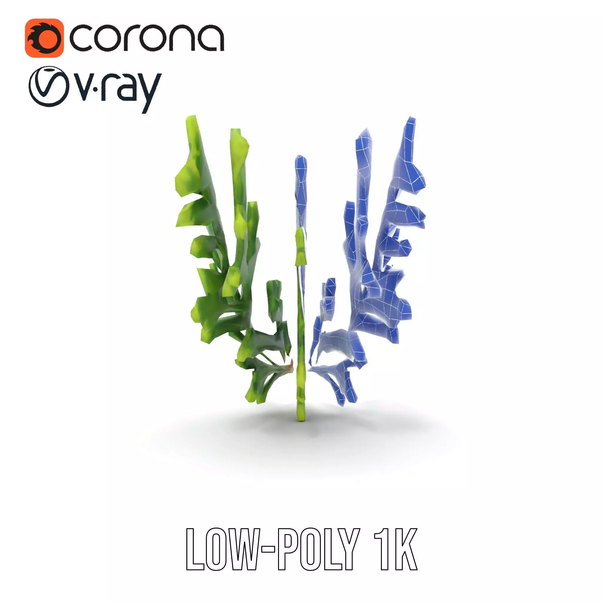 Green Oak Leaf model pack Low-poly 3D model_28