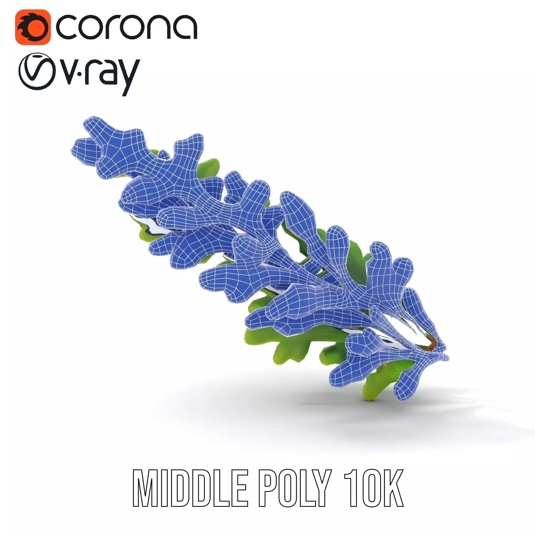 Green Oak Leaf model pack Low-poly 3D model_24