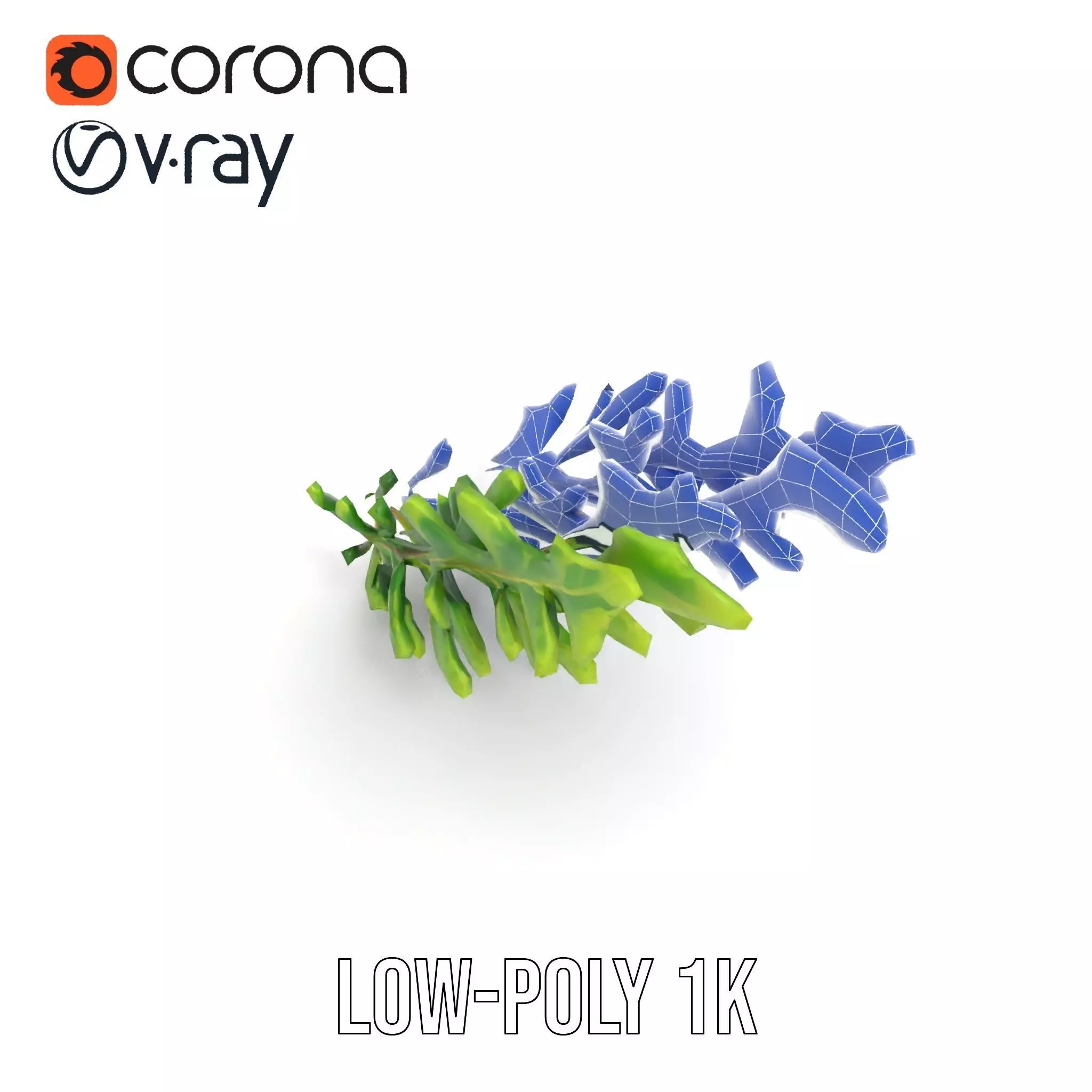 Green Oak Leaf model pack Low-poly 3D model_25