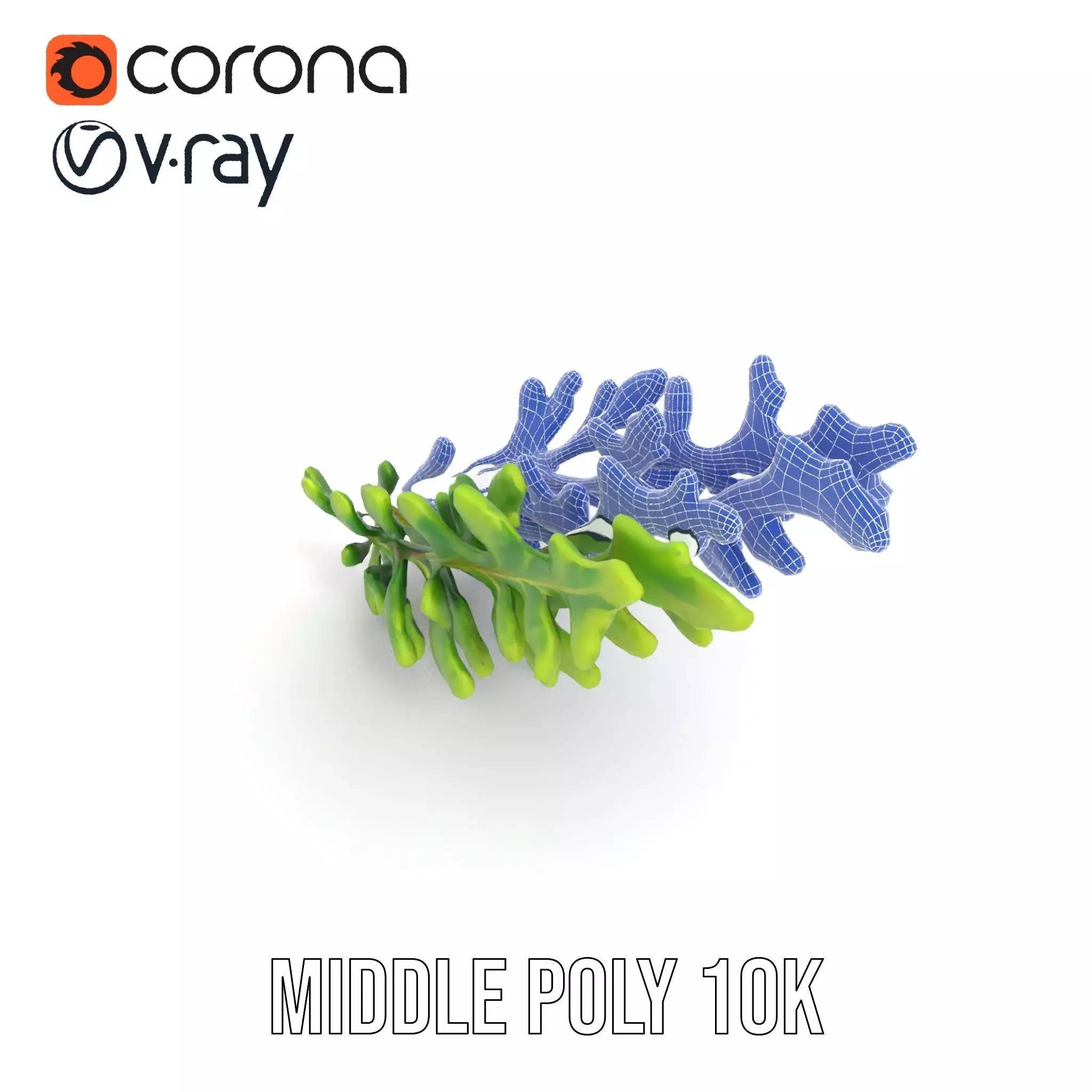 Green Oak Leaf model pack Low-poly 3D model_16