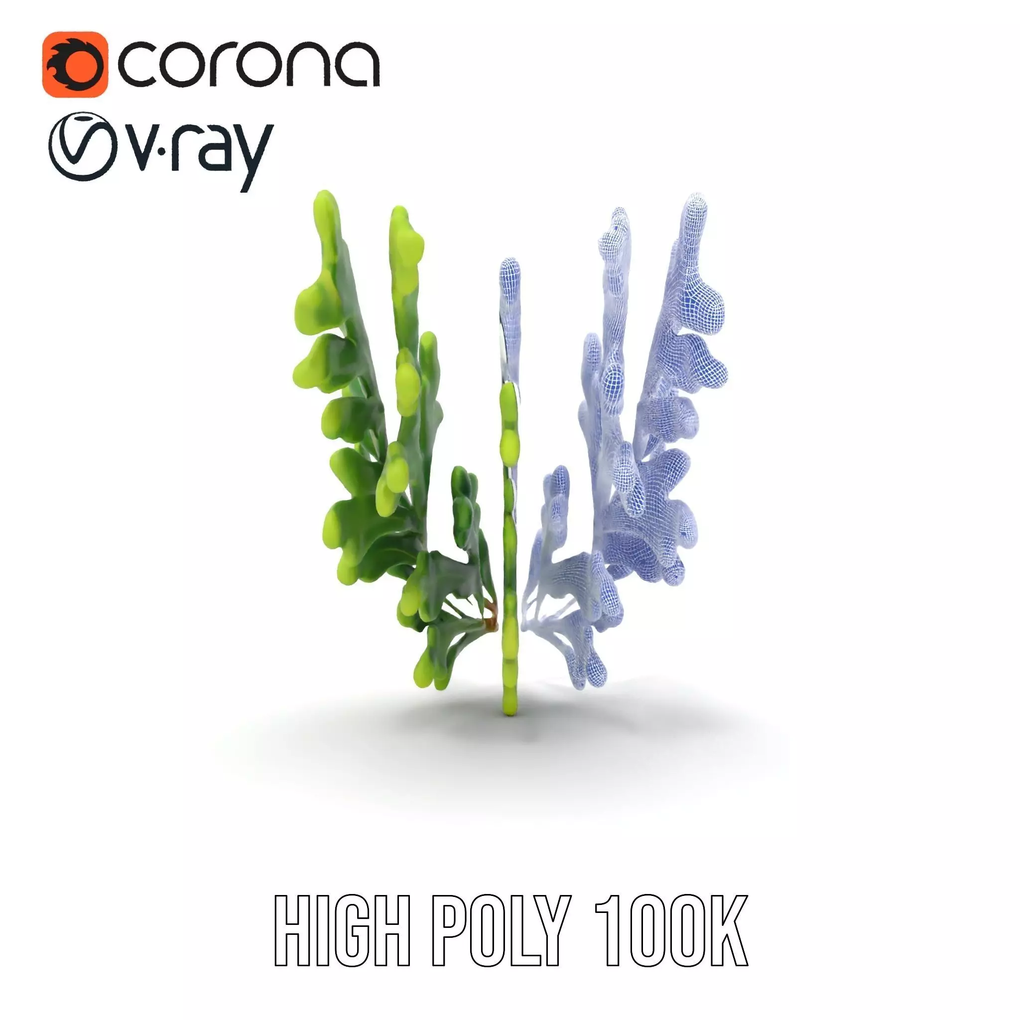 Green Oak Leaf model pack Low-poly 3D model_34