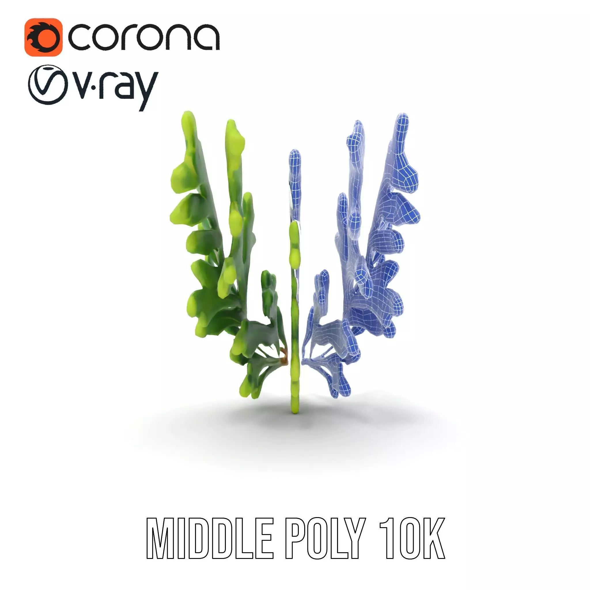 Green Oak Leaf model pack Low-poly 3D model_30