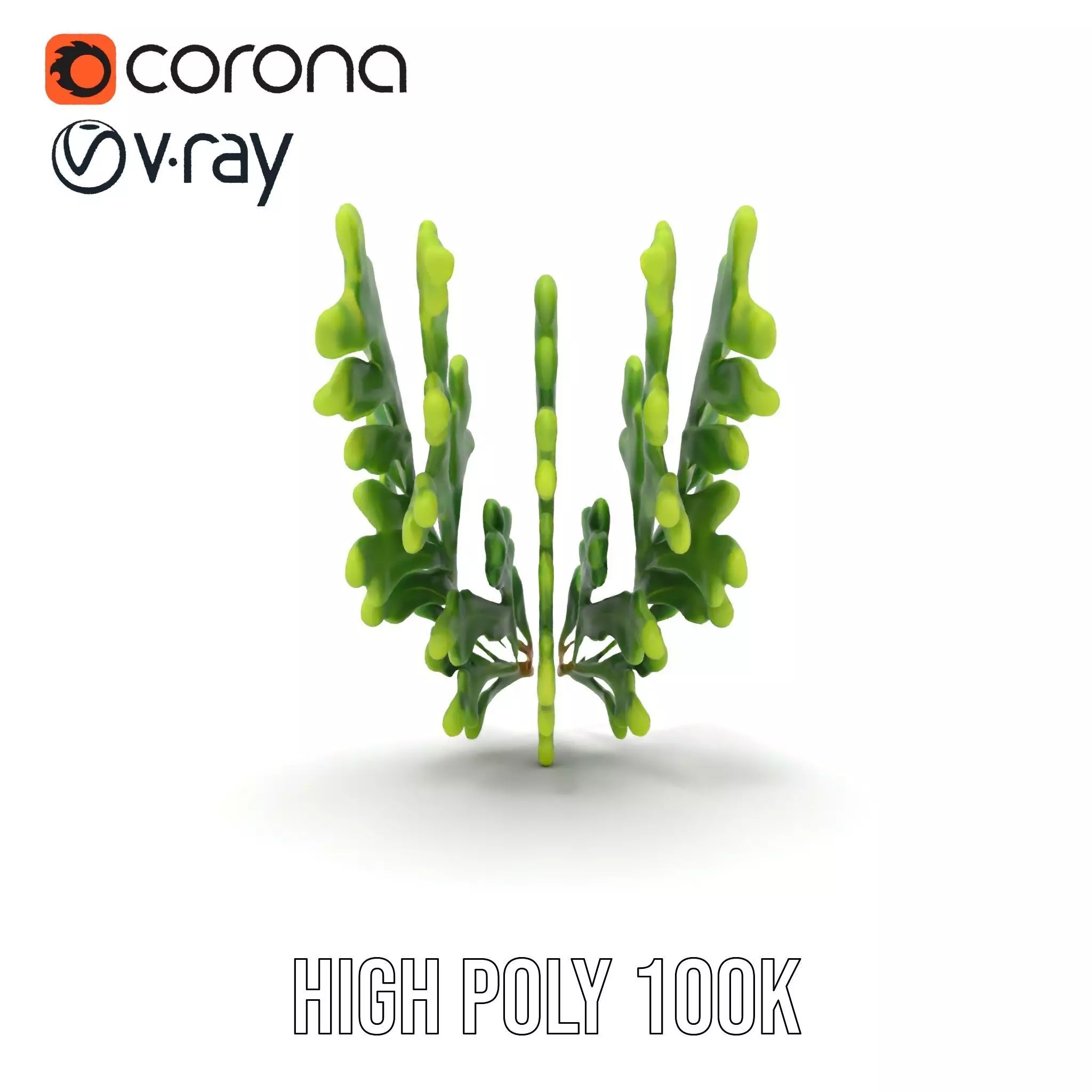 Green Oak Leaf model pack Low-poly 3D model_32