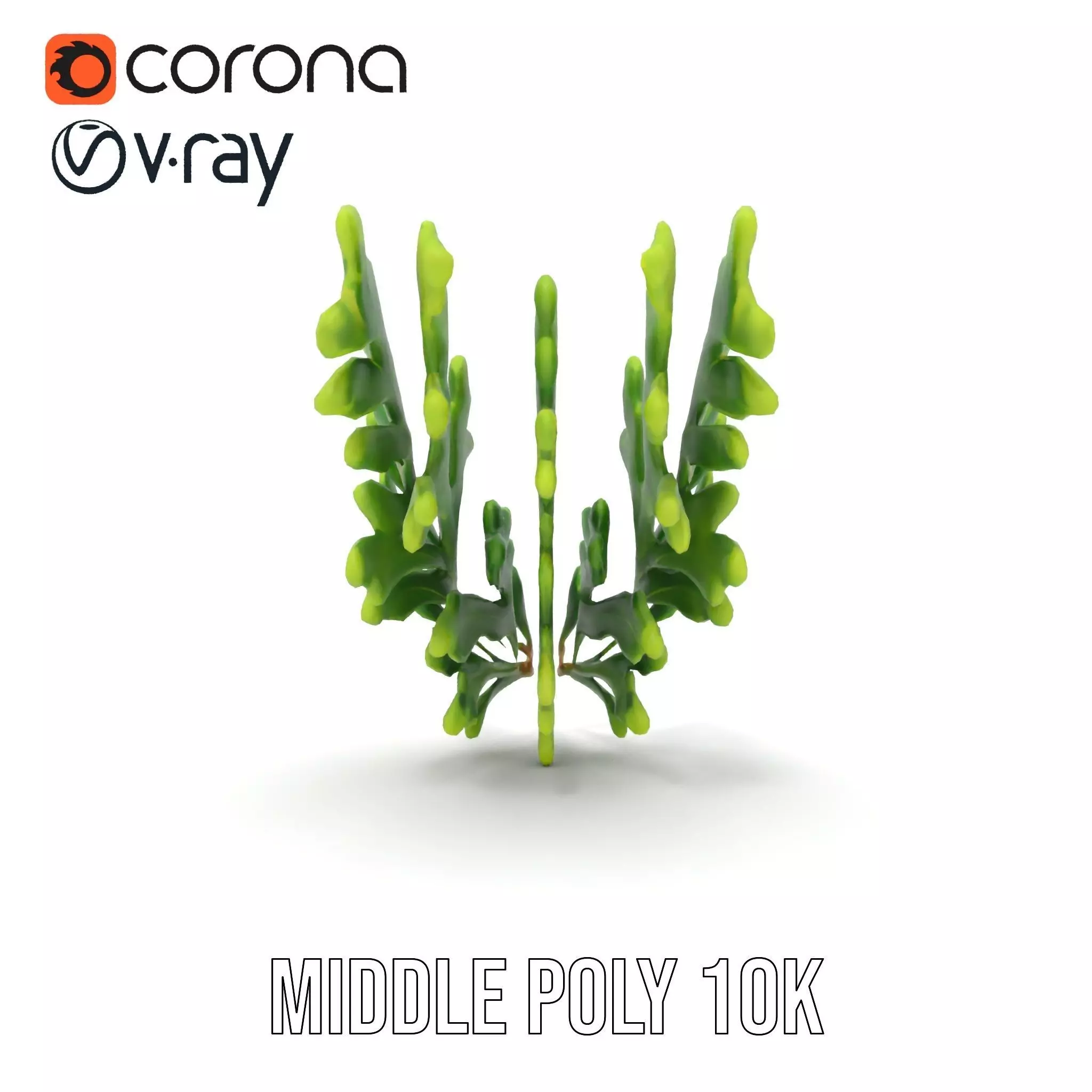 Green Oak Leaf model pack Low-poly 3D model_19