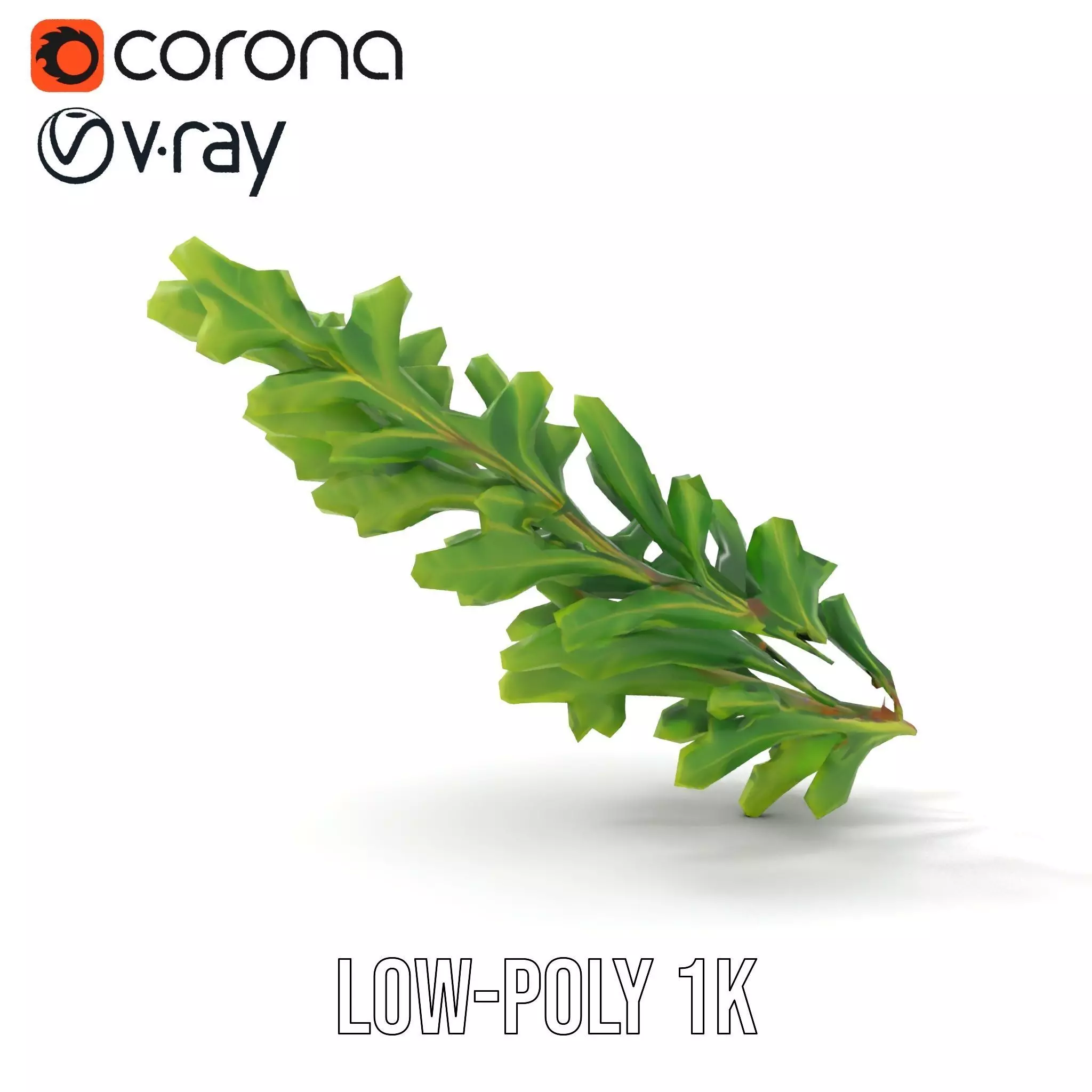 Green Oak Leaf model pack Low-poly 3D model_17
