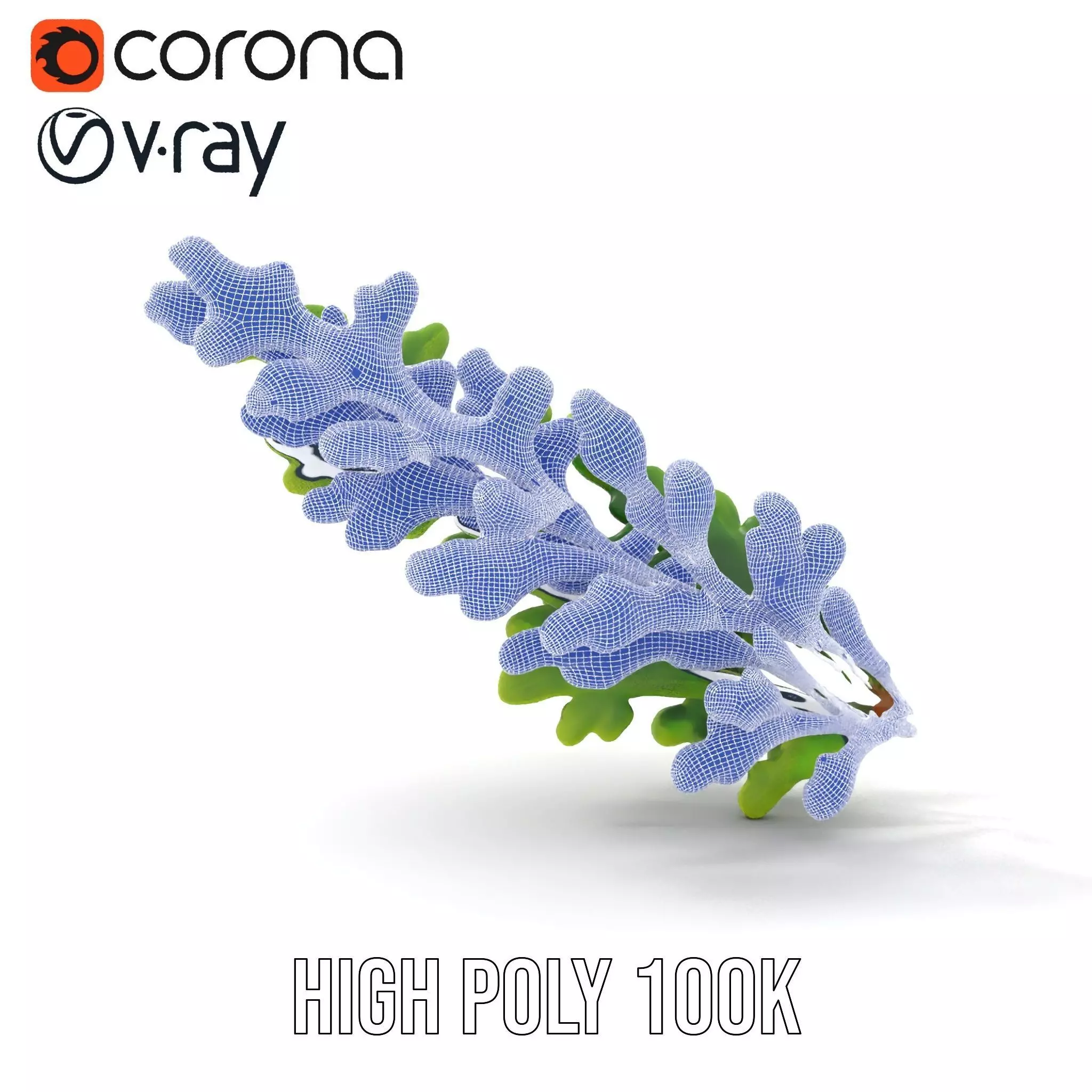 Green Oak Leaf model pack Low-poly 3D model_29