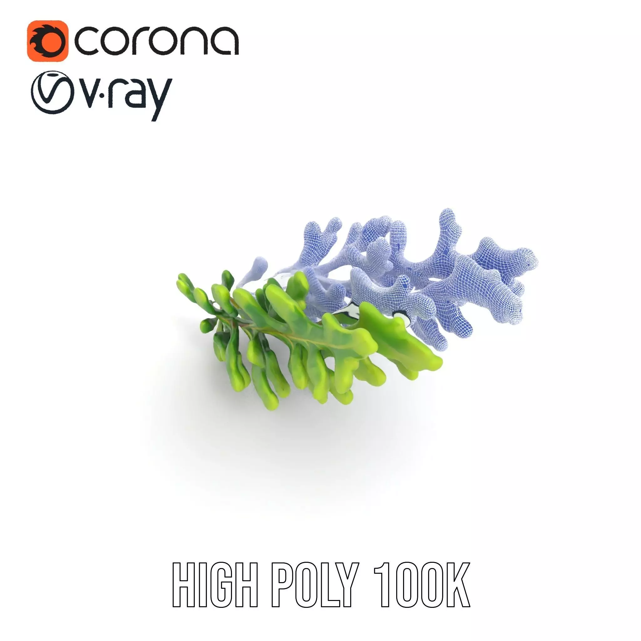 Green Oak Leaf model pack Low-poly 3D model_26