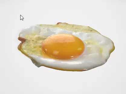 Cooked Egg 3D Model  High Detail Food Prop 3D model_0