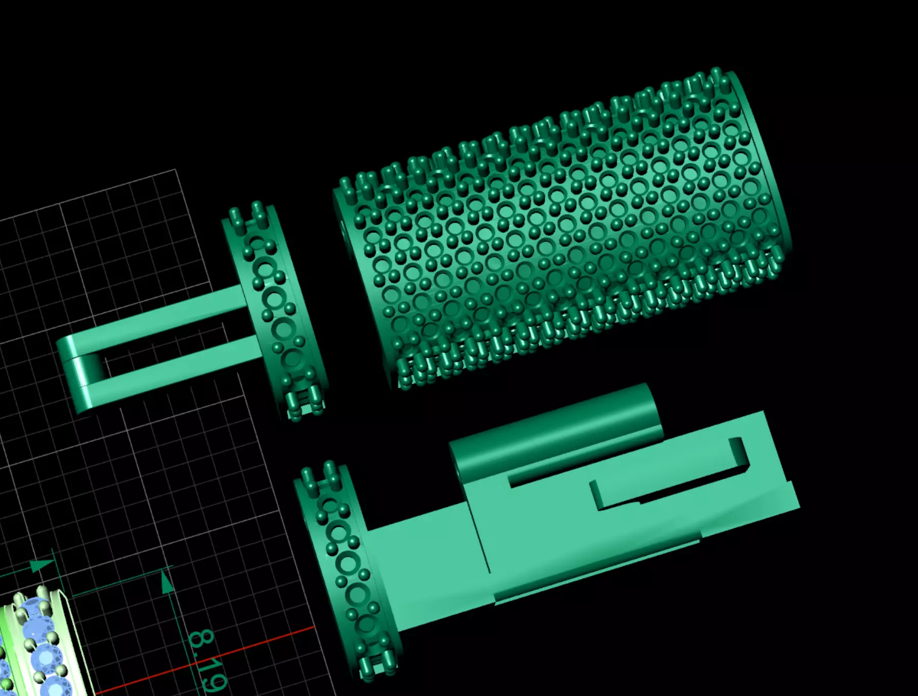 8mm Cuban link lock system full stones Miami Style 3D print model_2