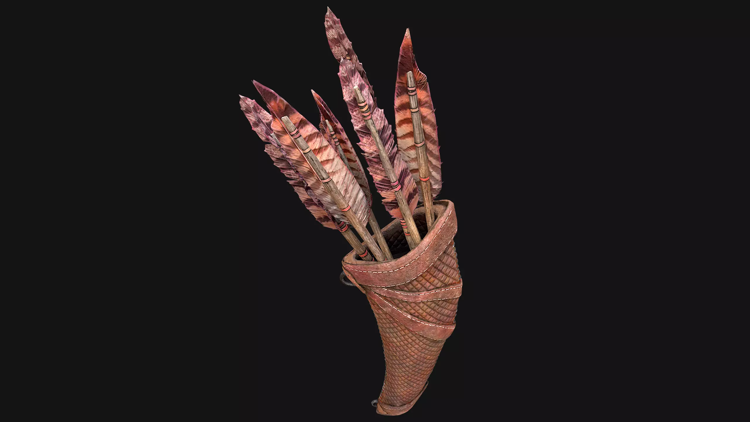 Arrow Crossbow Bolt Quiver Medieval Knights Equipment Low-poly 3D model_19