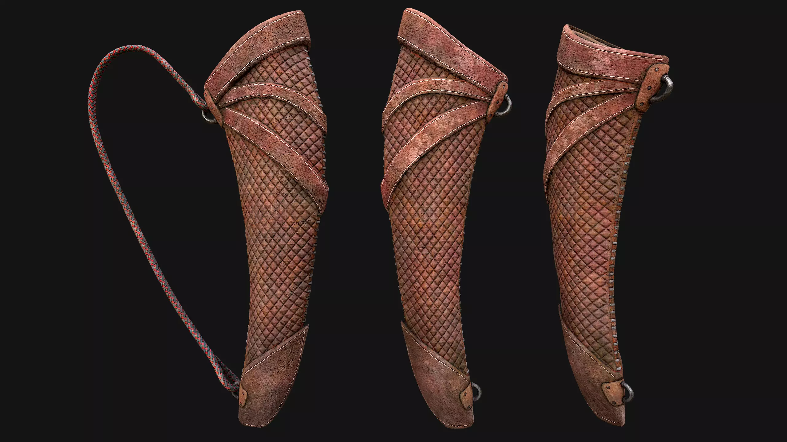 Arrow Crossbow Bolt Quiver Medieval Knights Equipment Low-poly 3D model_7