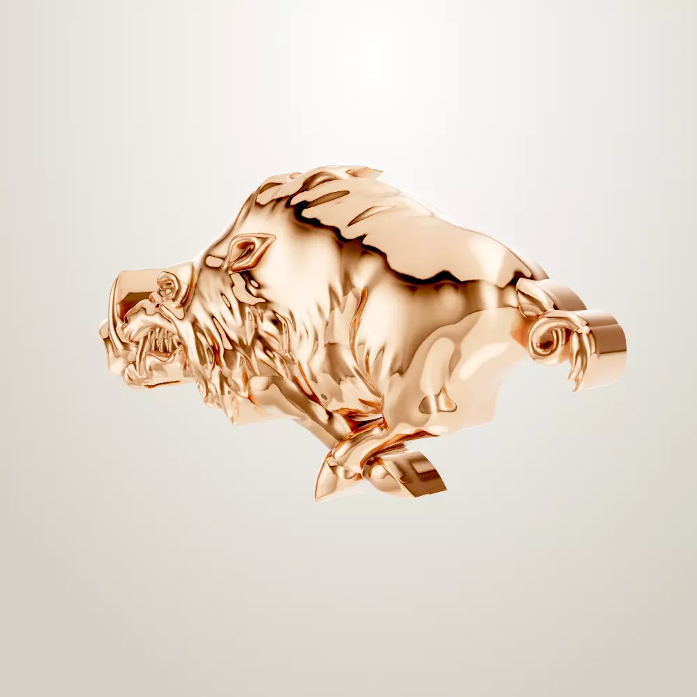 Large Razorback Pendant University of Arkansas 3D print model_2