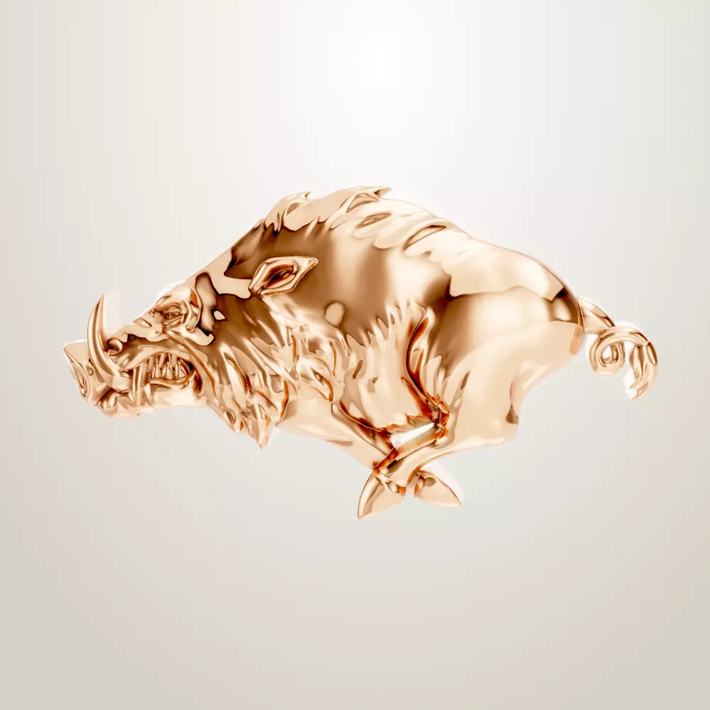 Large Razorback Pendant University of Arkansas 3D print model_0