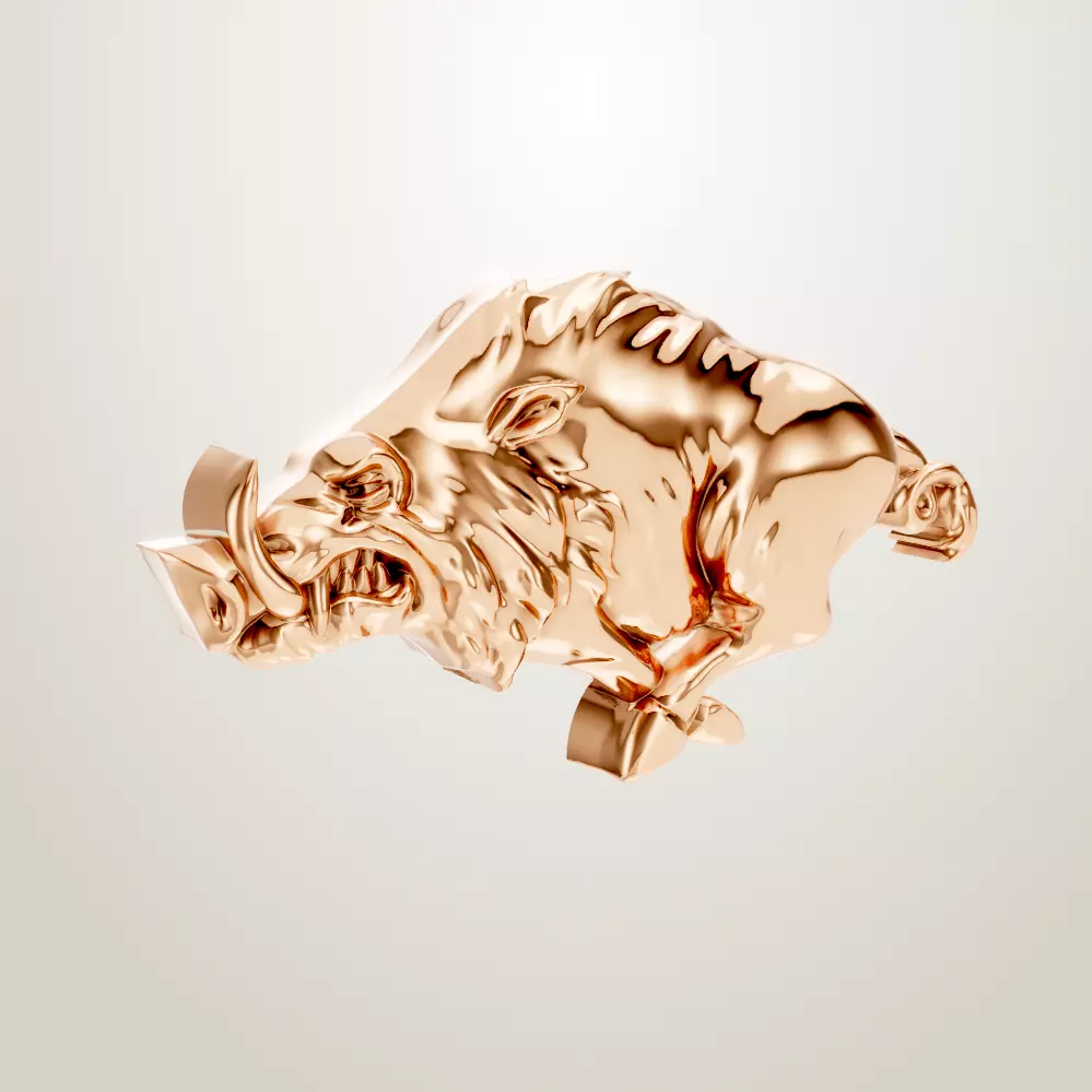 Large Razorback Pendant University of Arkansas 3D print model_1
