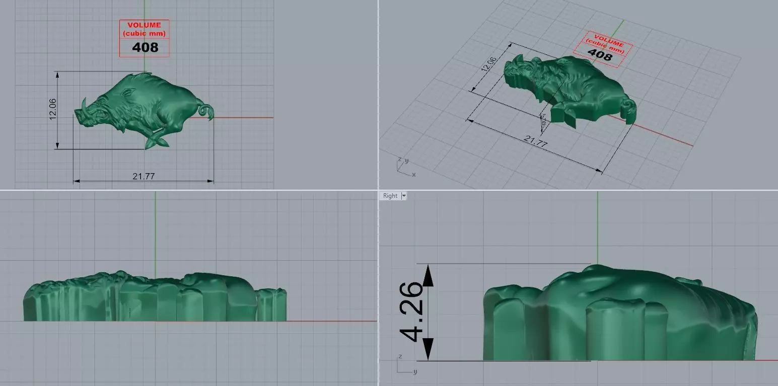 Large Razorback Pendant University of Arkansas 3D print model_4