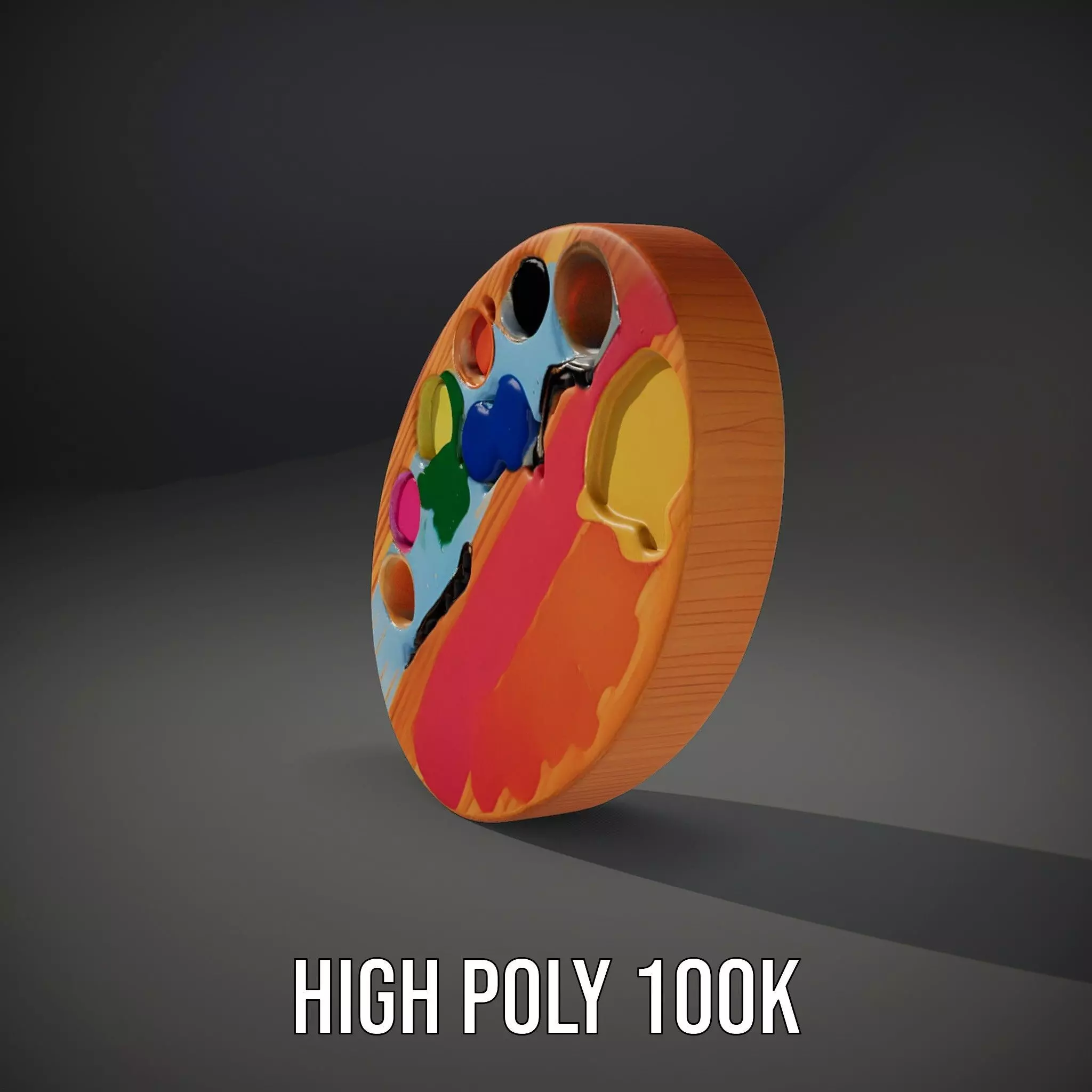 Vibrant Painters Palette model pack Low-poly 3D model_10