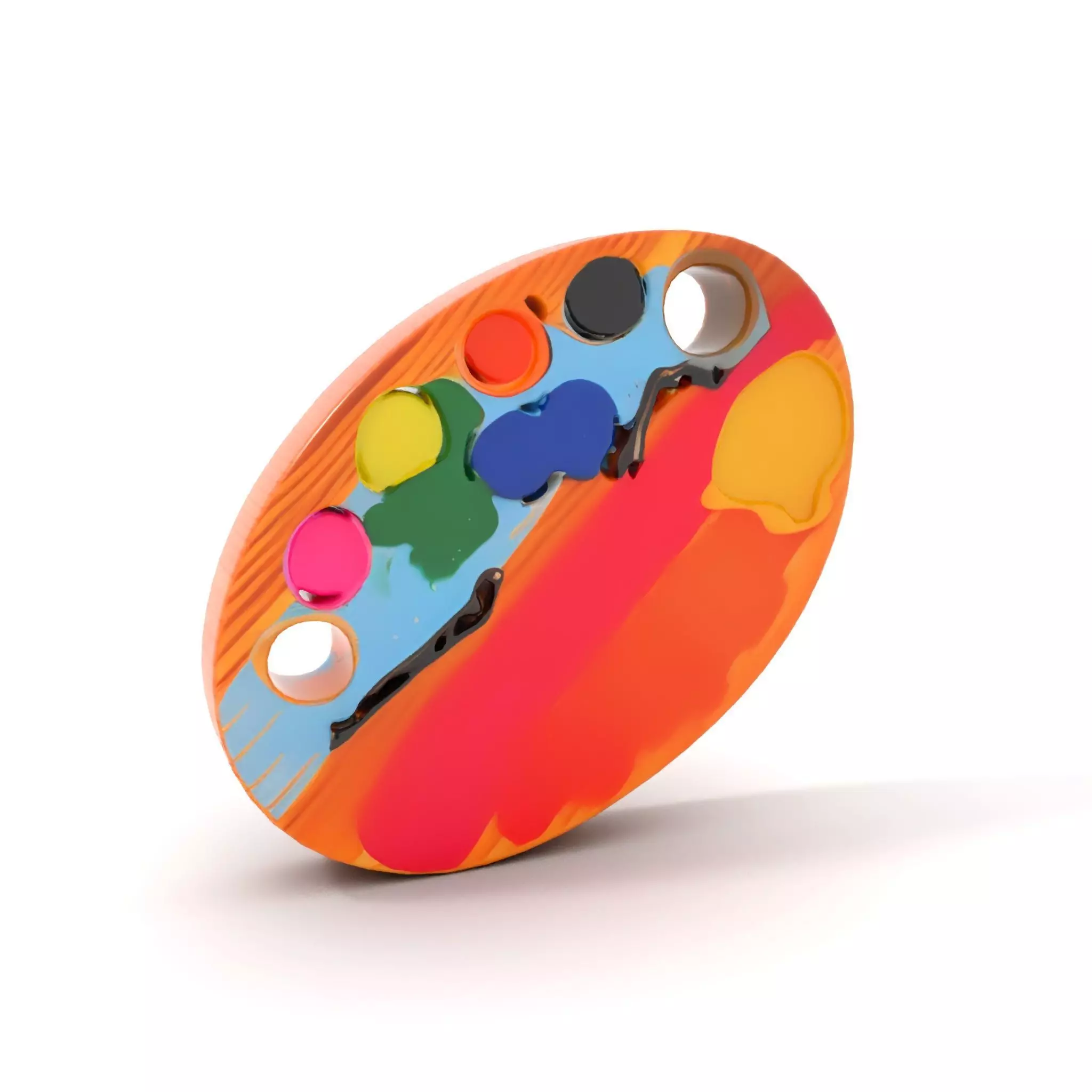 Vibrant Painters Palette model pack Low-poly 3D model_13