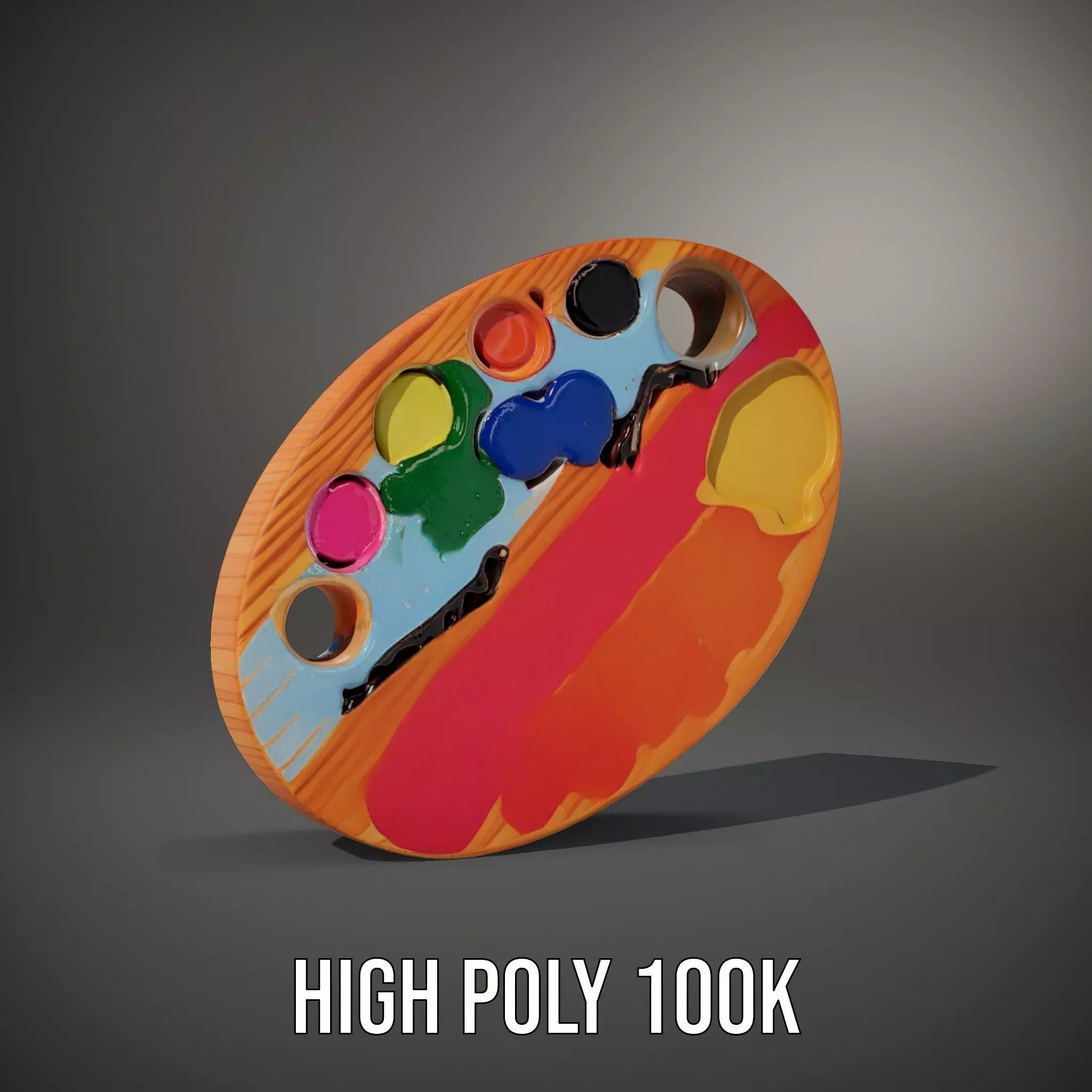 Vibrant Painters Palette model pack Low-poly 3D model_8