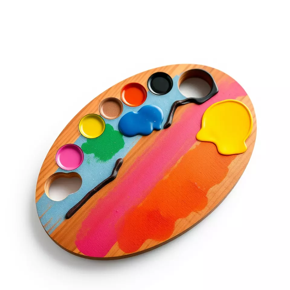 Vibrant Painters Palette model pack Low-poly 3D model_2