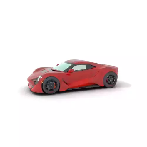 Crimson Hypercar model pack Low-poly 3D model