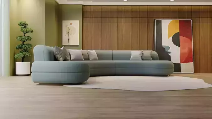 Modern Curved Sectional Sofa Minimalist Luxury Design