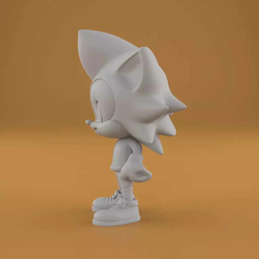 Cute Sonic The Hedgehog STL 3D Printable Model 3D print model_4
