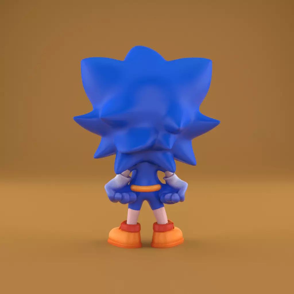 Cute Sonic The Hedgehog STL 3D Printable Model 3D print model_2
