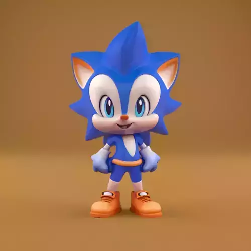 Cute Sonic The Hedgehog STL 3D Printable Model 3D print model