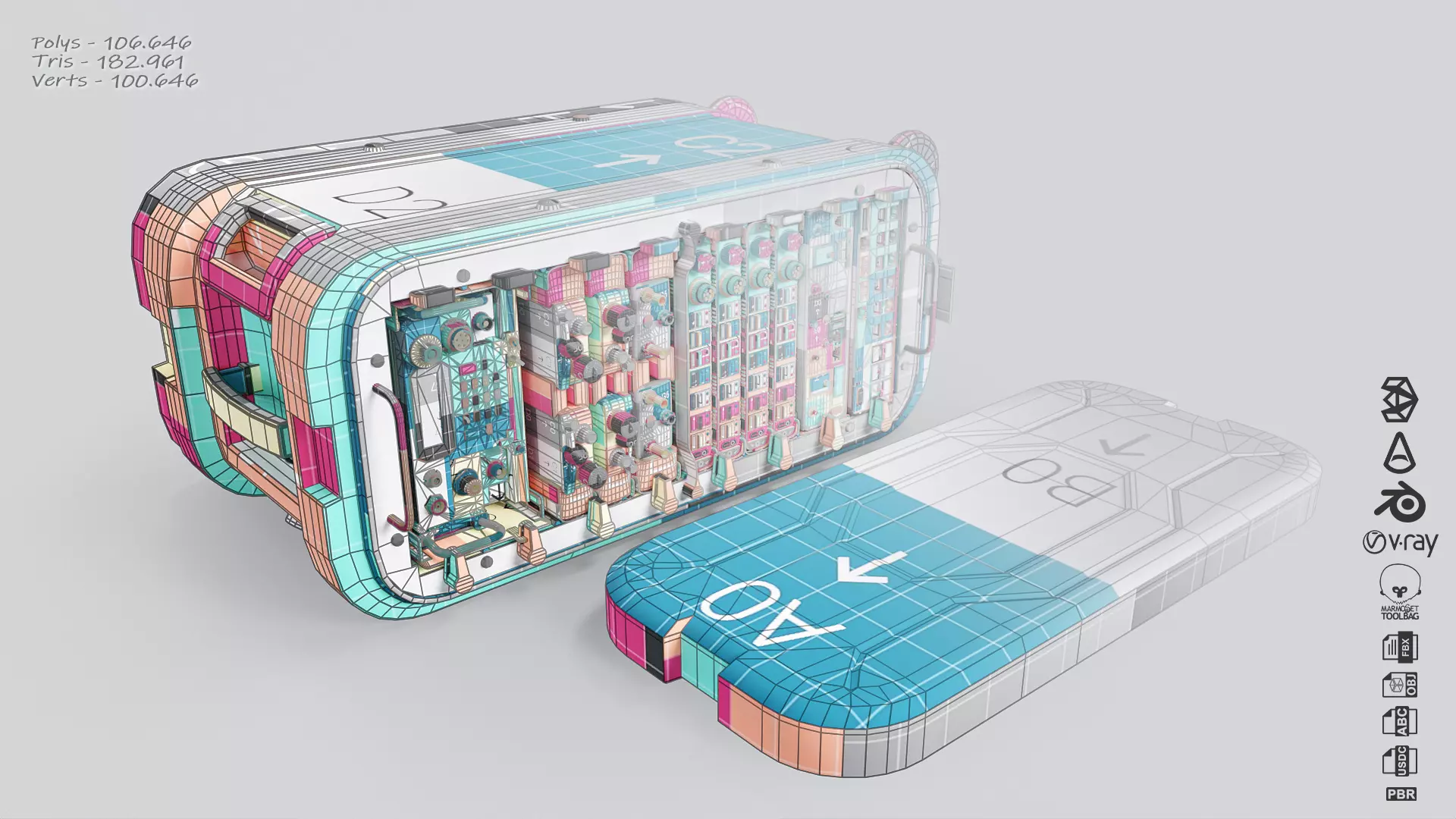 Klas Voyager TMES Tactical Multi Enclave System Low-poly 3D model_3
