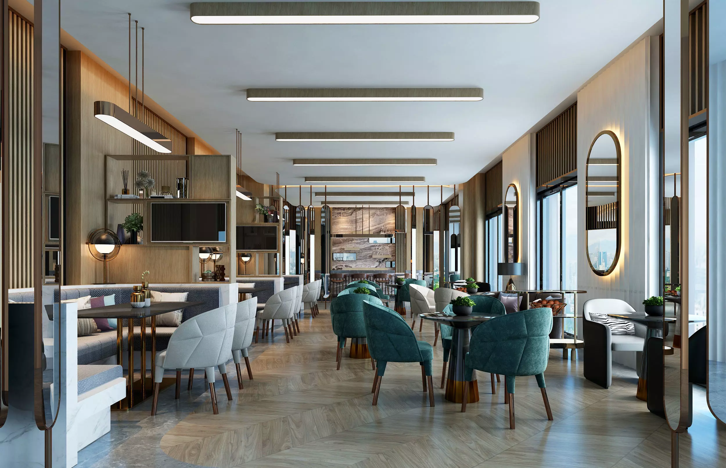 restaurant interior 3D model_0