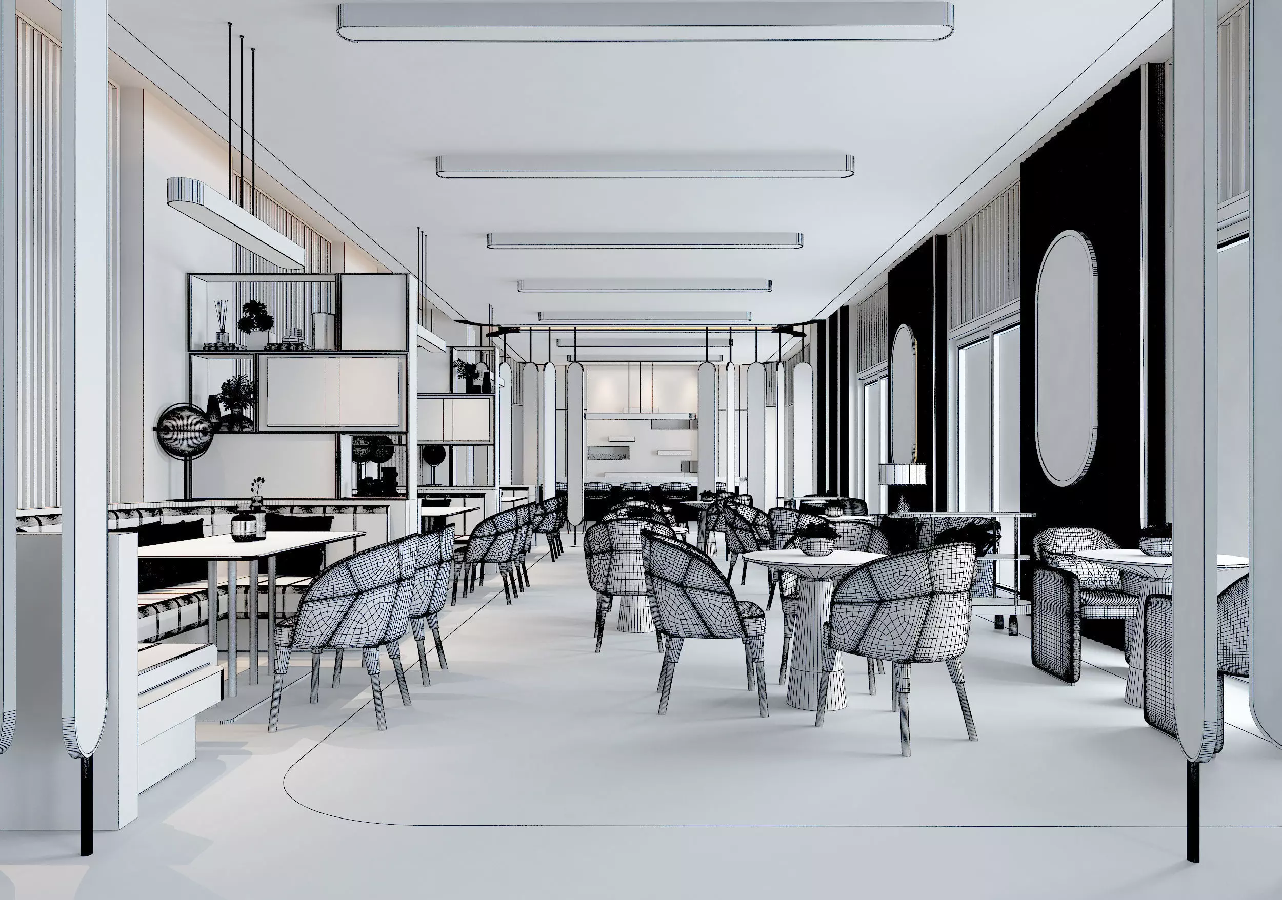 restaurant interior 3D model_5