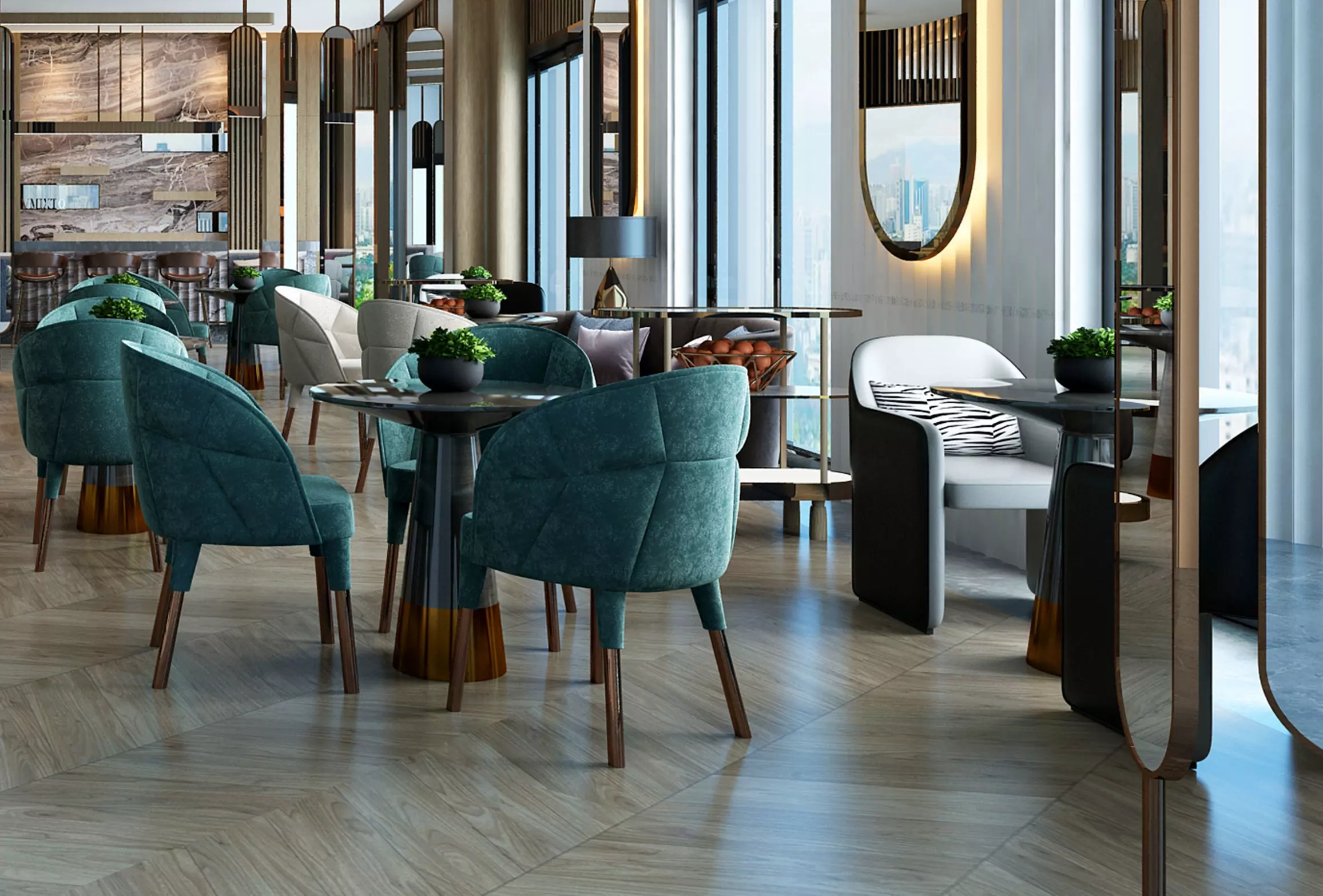 restaurant interior 3D model_2