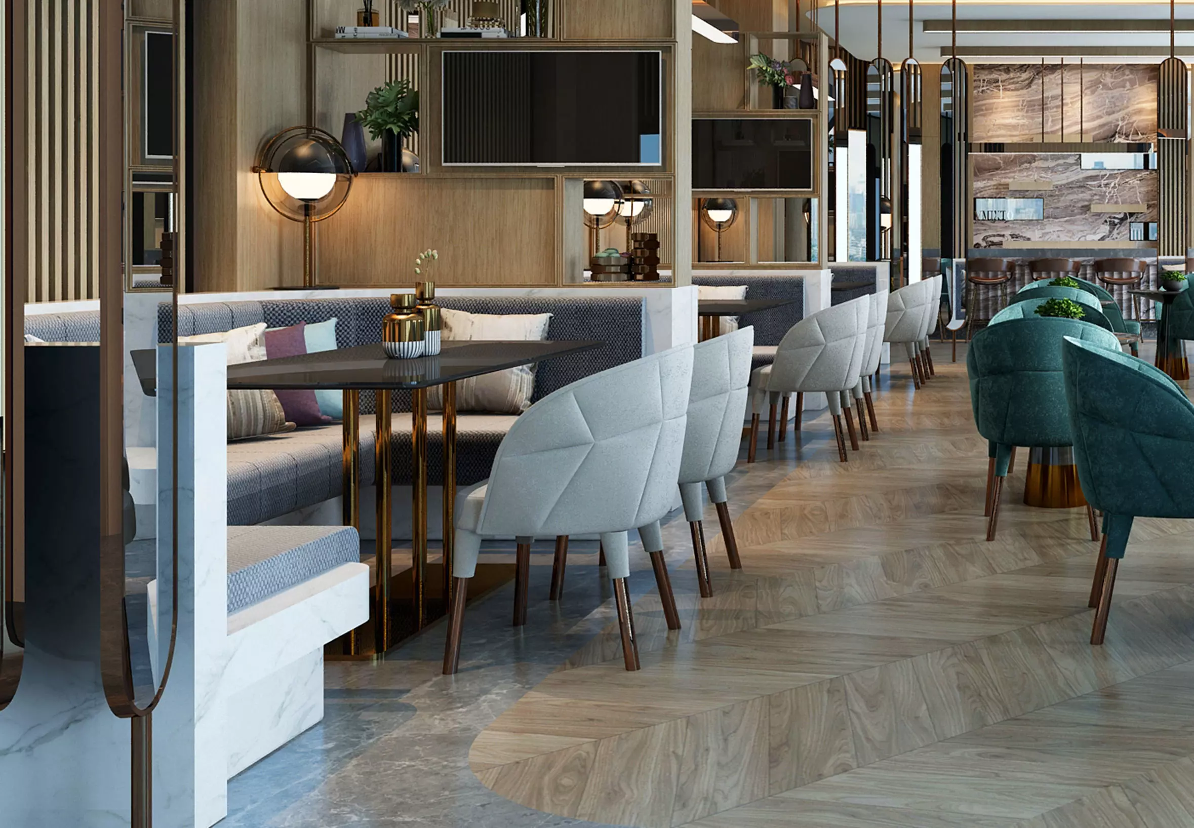 restaurant interior 3D model_1