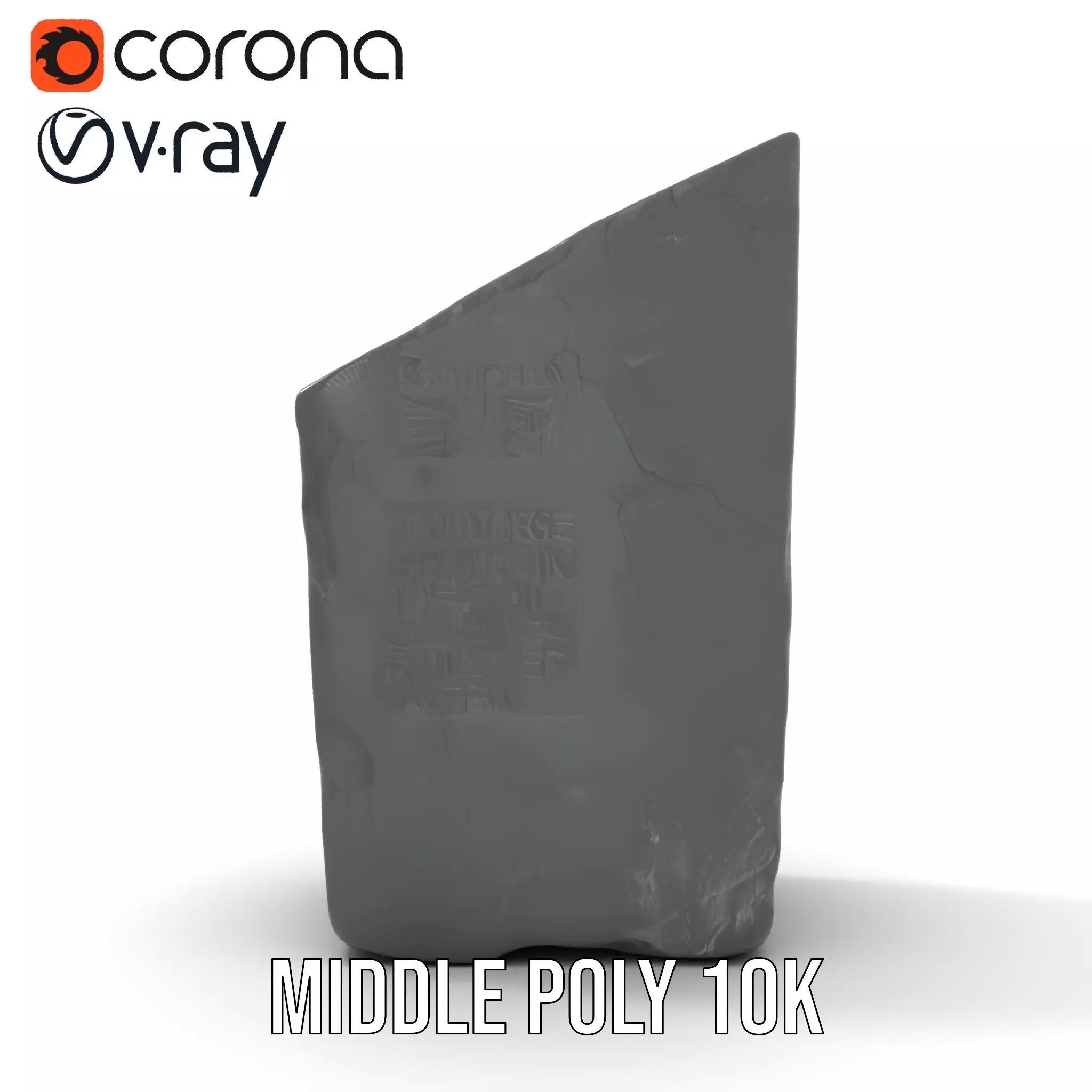 Ancient Stone Tablet model pack Low-poly 3D model_5