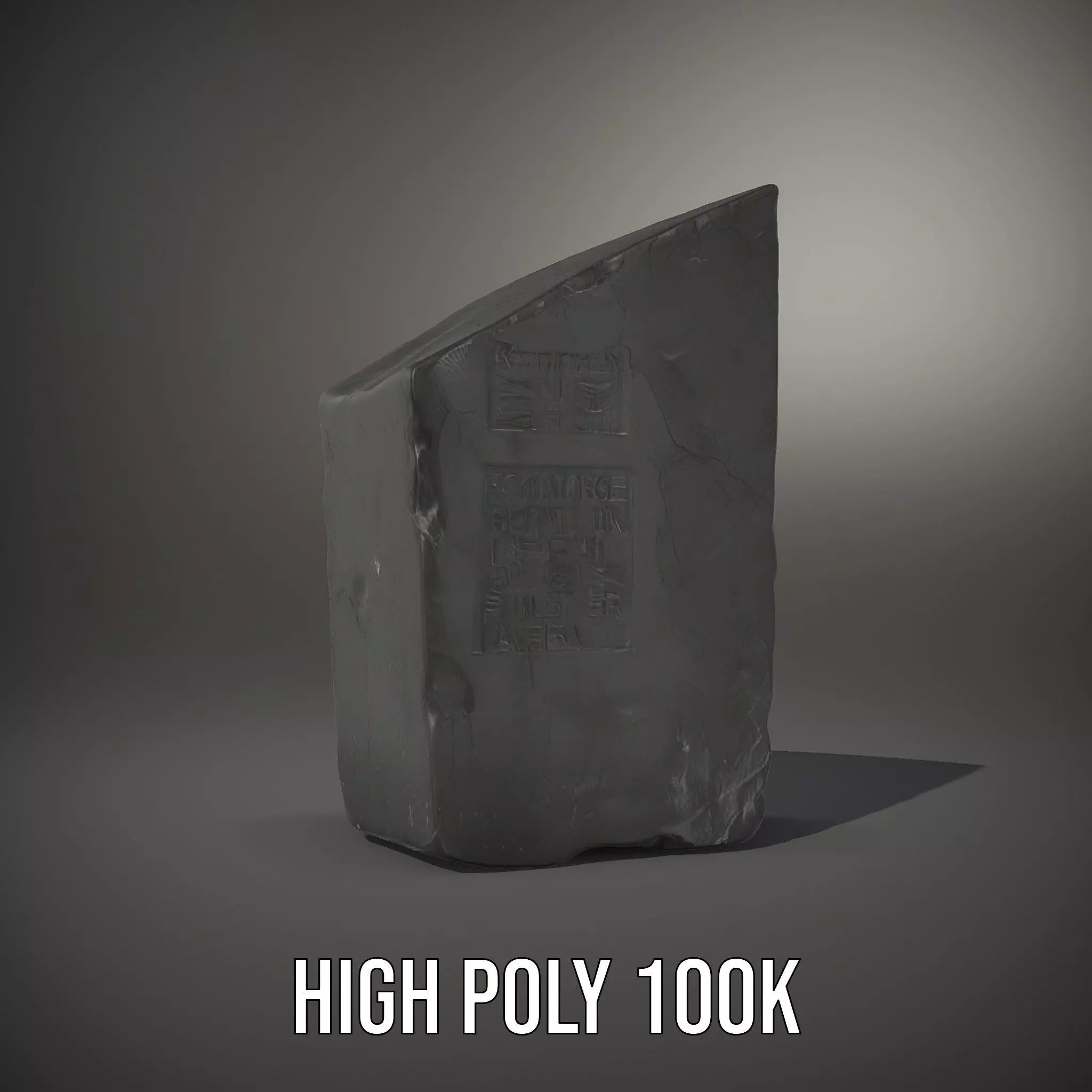 Ancient Stone Tablet model pack Low-poly 3D model_10