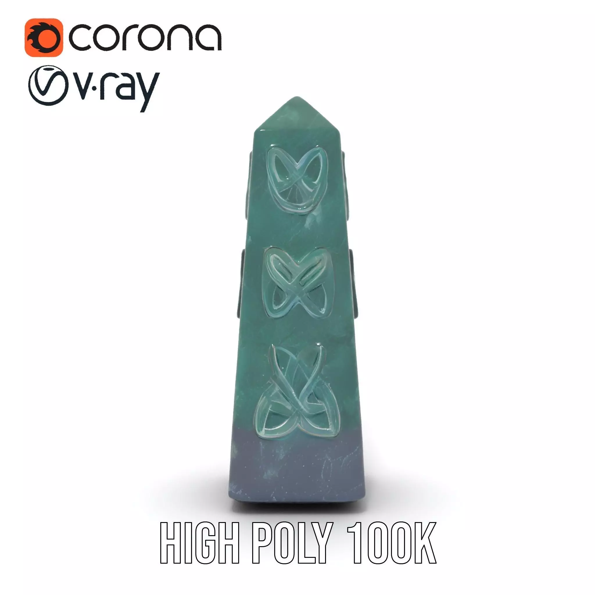 Green Marble Obelisk model pack Low-poly 3D model_33
