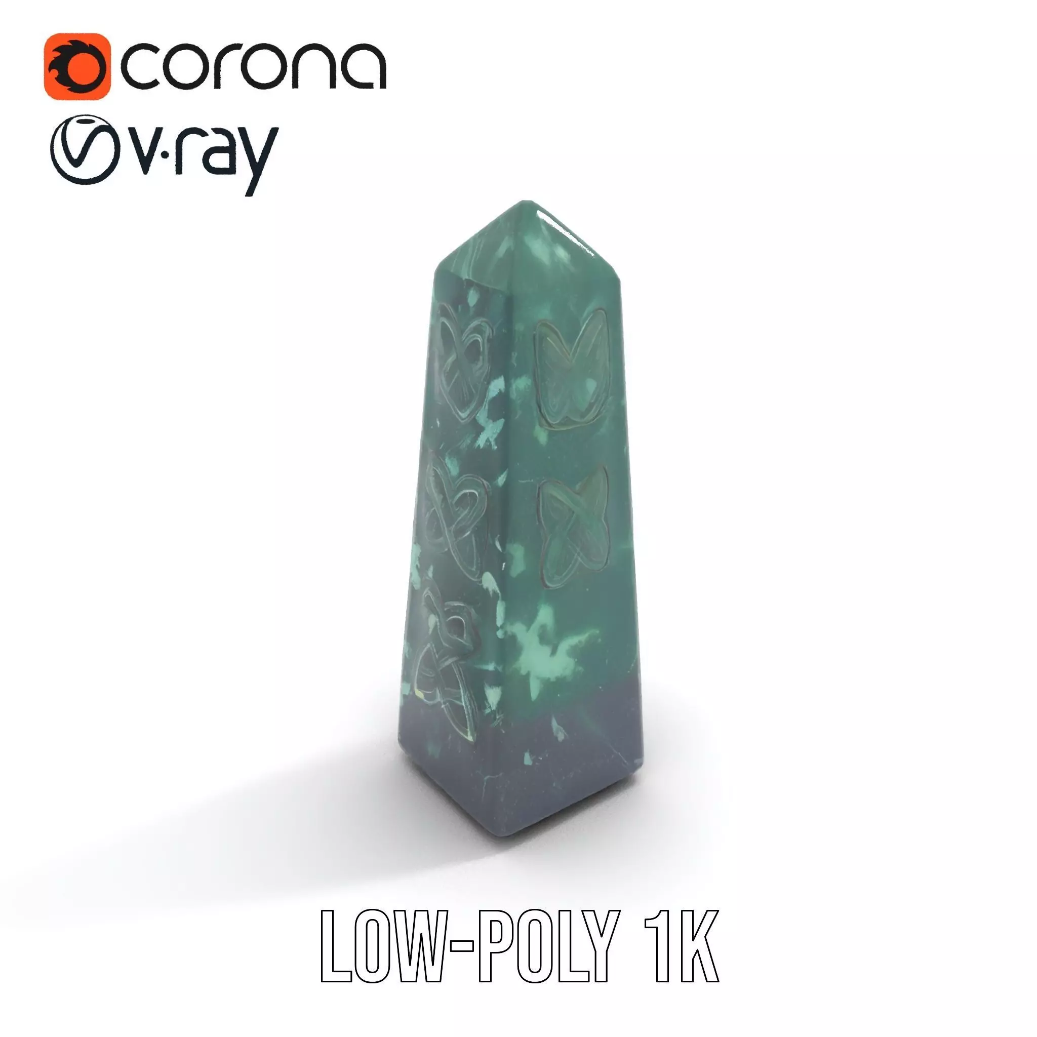 Green Marble Obelisk model pack Low-poly 3D model_17