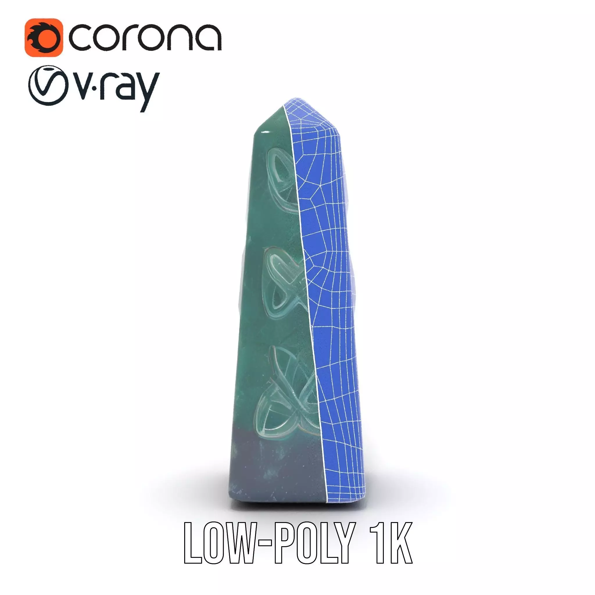 Green Marble Obelisk model pack Low-poly 3D model_22