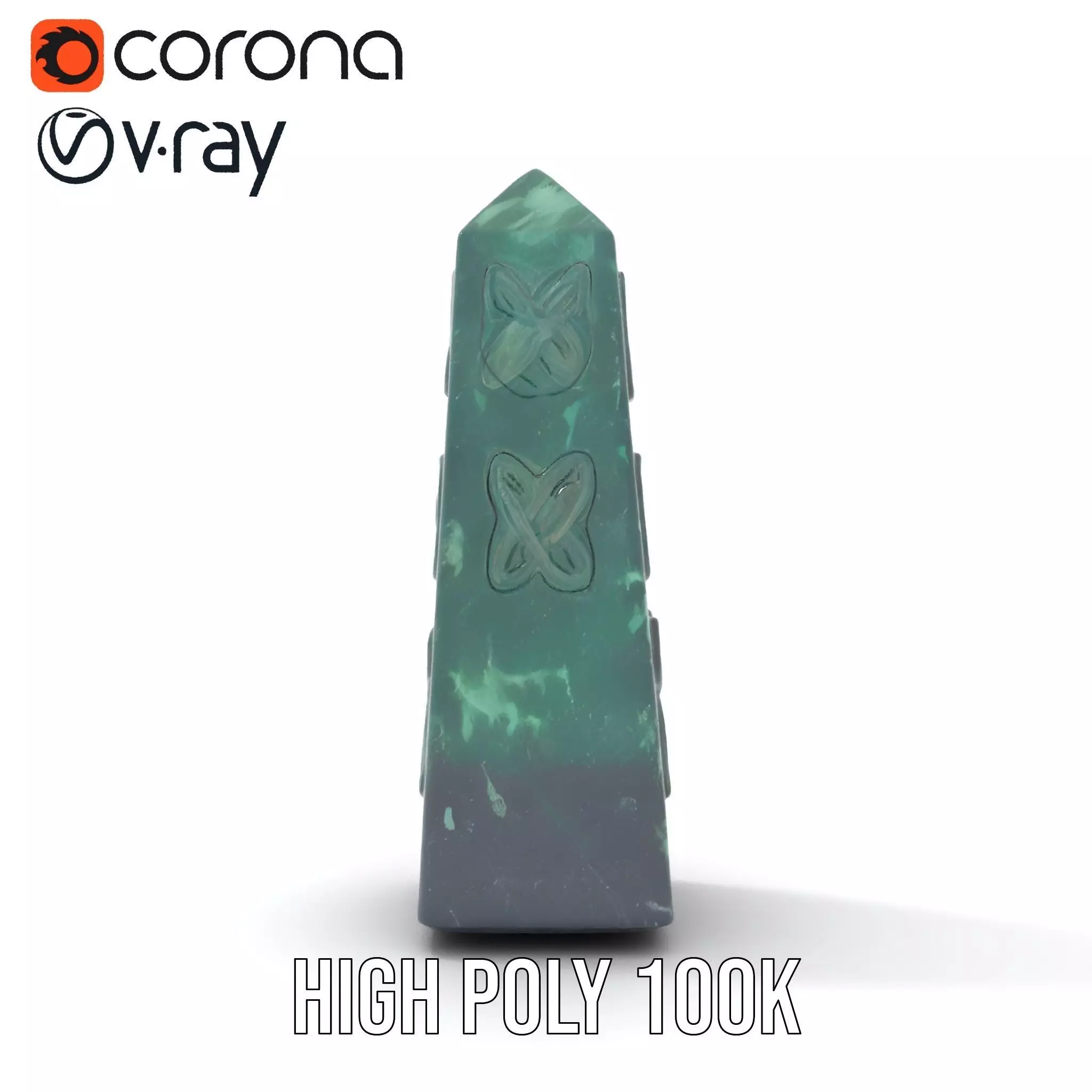 Green Marble Obelisk model pack Low-poly 3D model_18