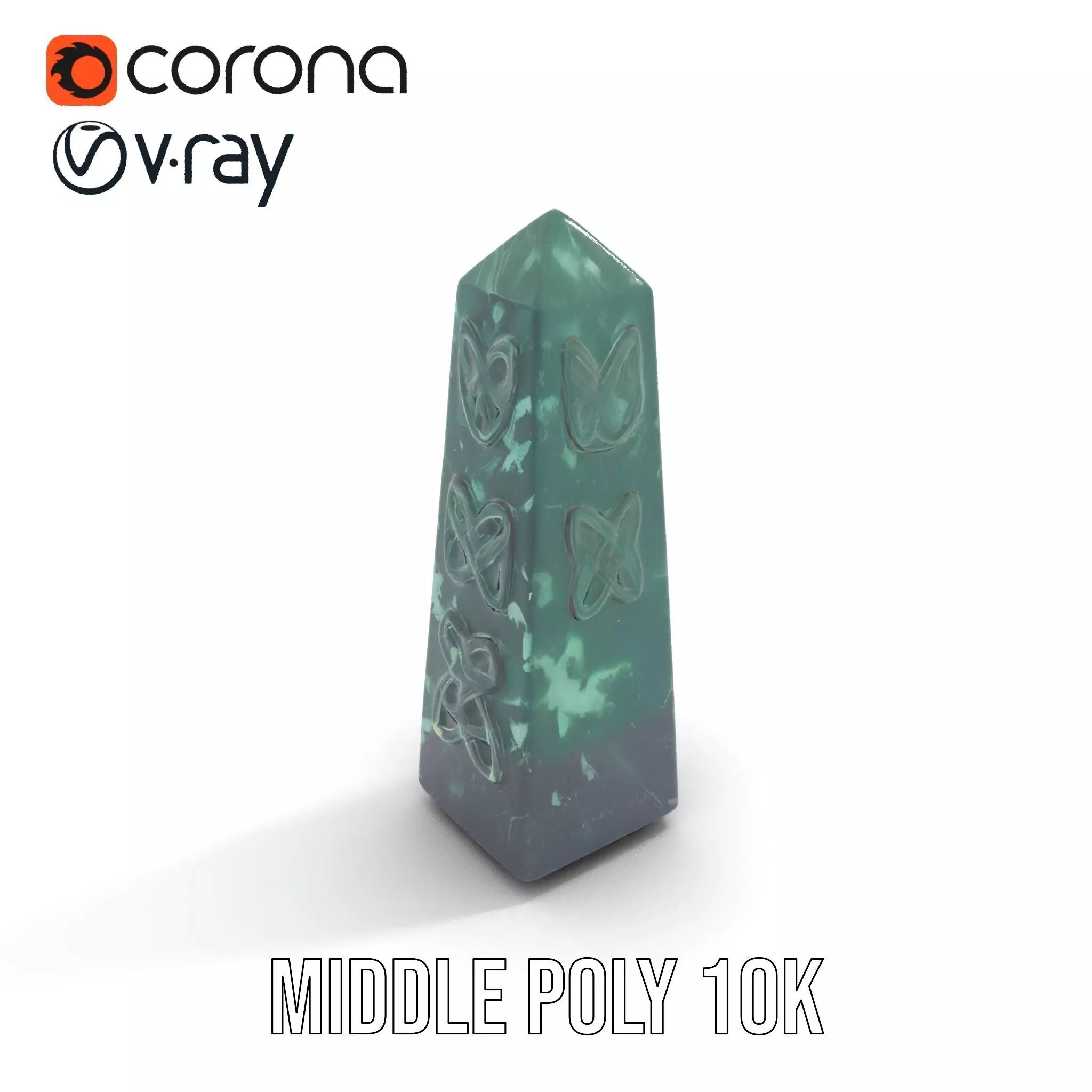 Green Marble Obelisk model pack Low-poly 3D model_6