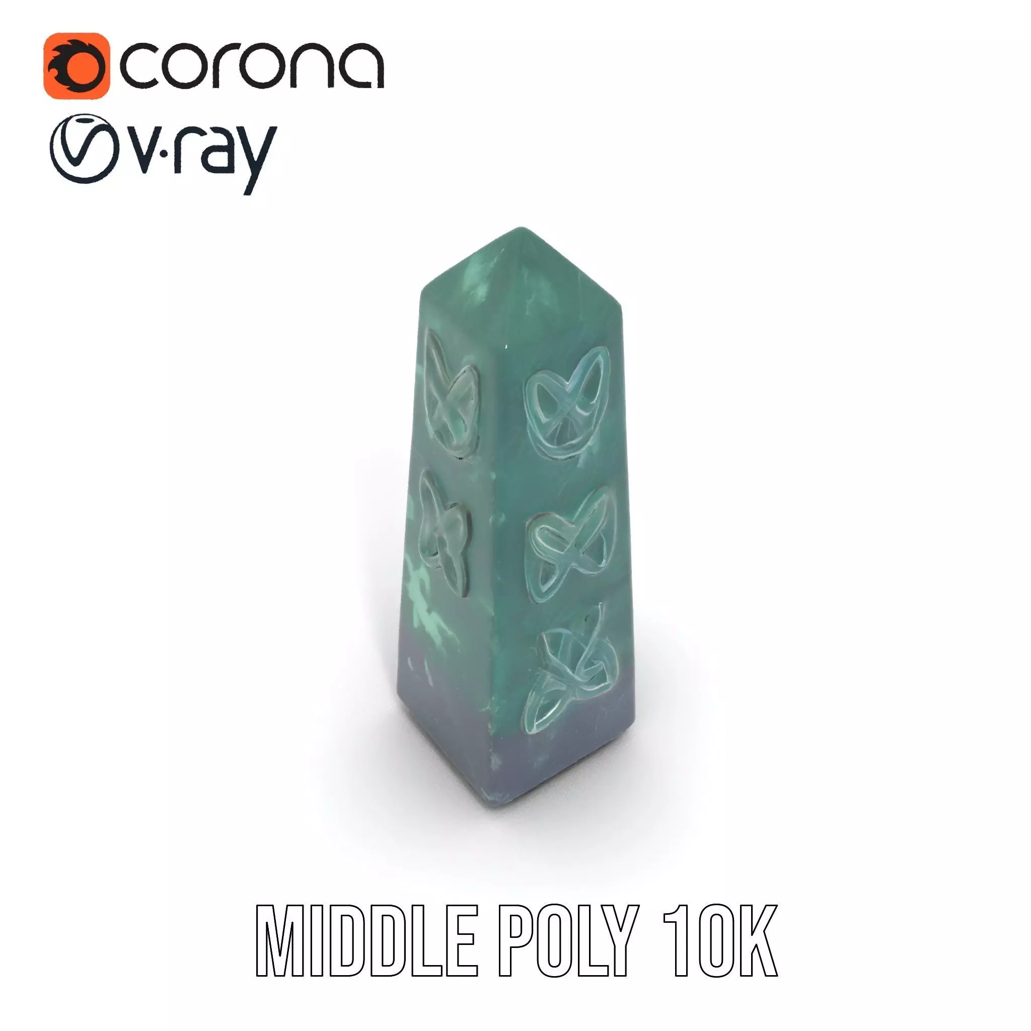 Green Marble Obelisk model pack Low-poly 3D model_11