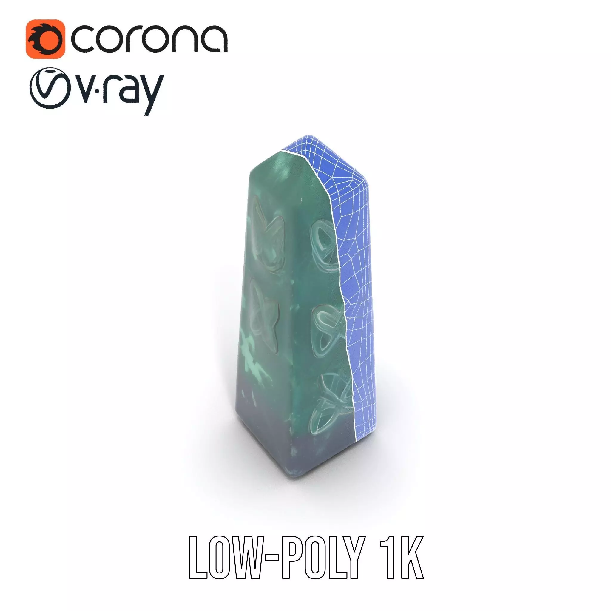 Green Marble Obelisk model pack Low-poly 3D model_9