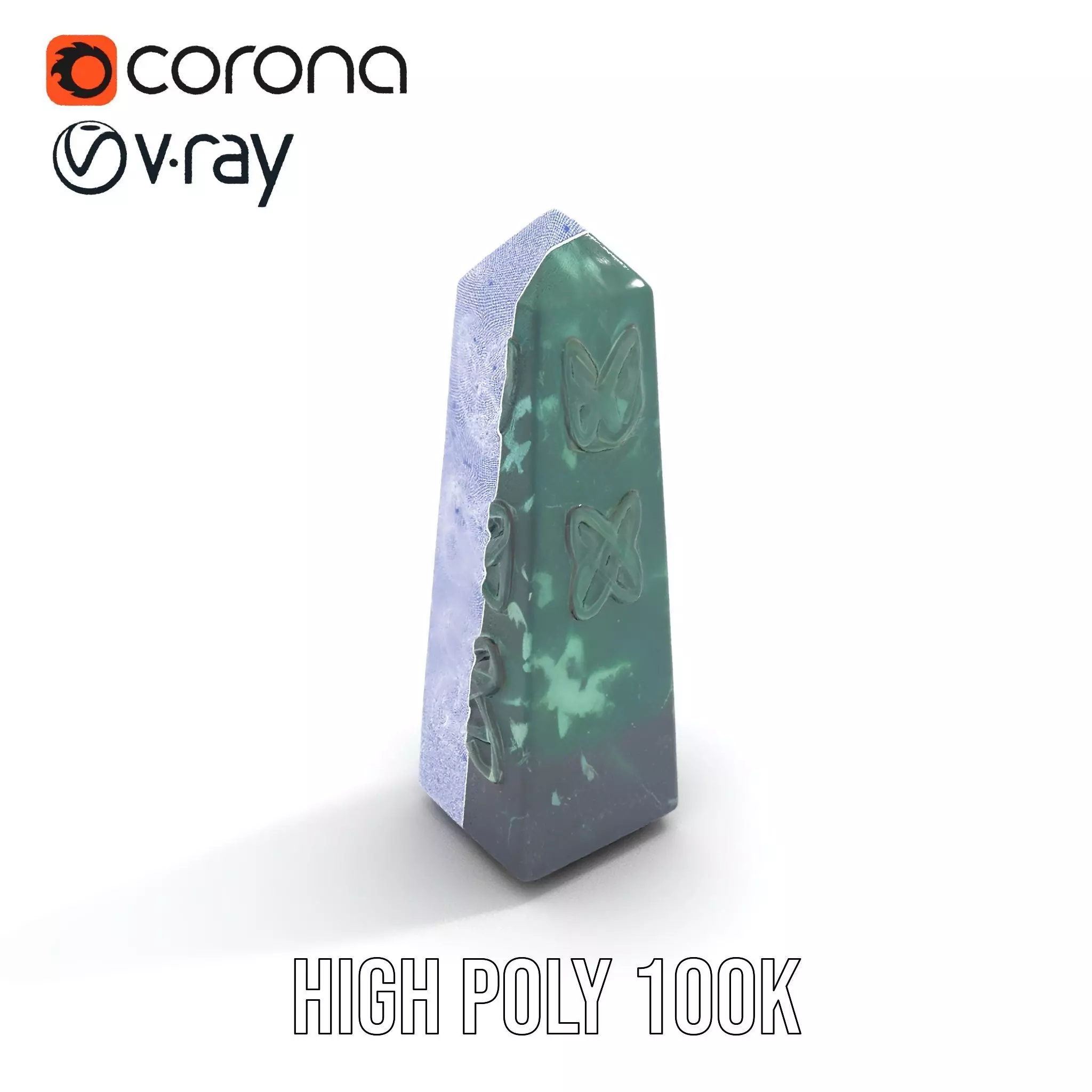 Green Marble Obelisk model pack Low-poly 3D model_15